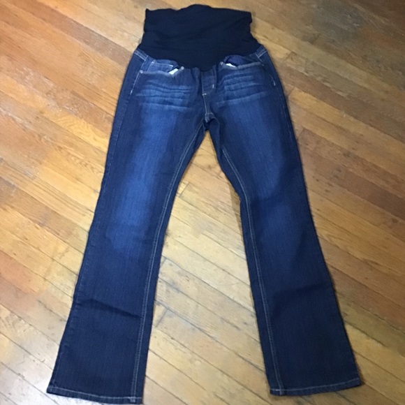 Maternity jeans Bella Vida  Dark Wash Maternity Jeans NWOT Size Medium. - Picture 1 of 6